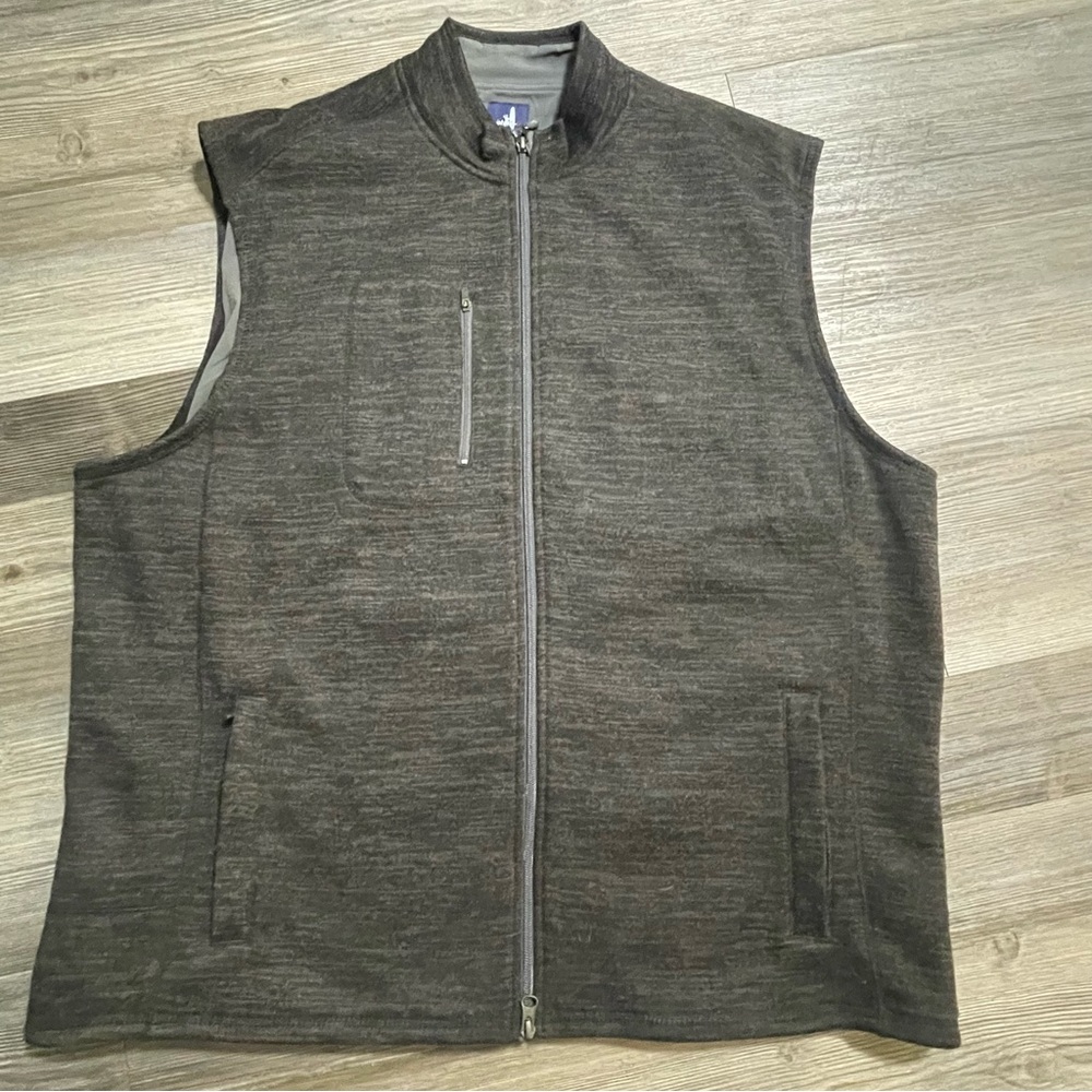 JOHNNIE-O Tahoe Vest Mens XXL Black Admiral Full Zip Fleece Golf JMVT1100